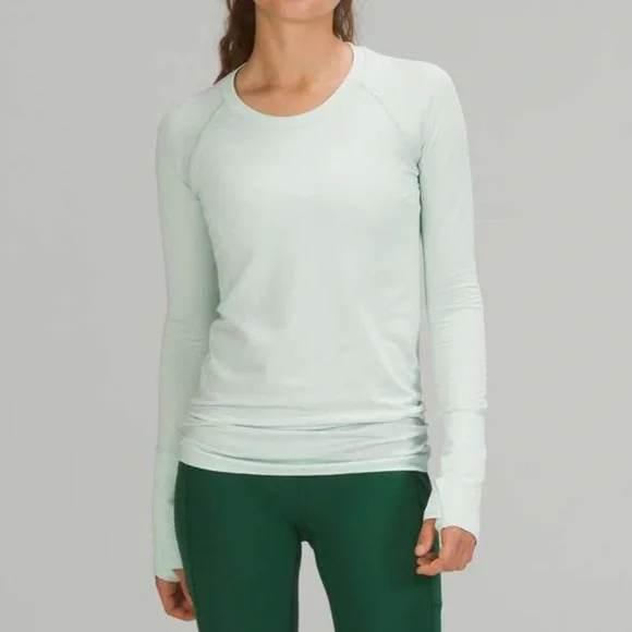 Lululemon Swiftly Tech Long Sleeve Shirt 
Distorted Static Delicate Mint sz 6 - Picture 5 of 16